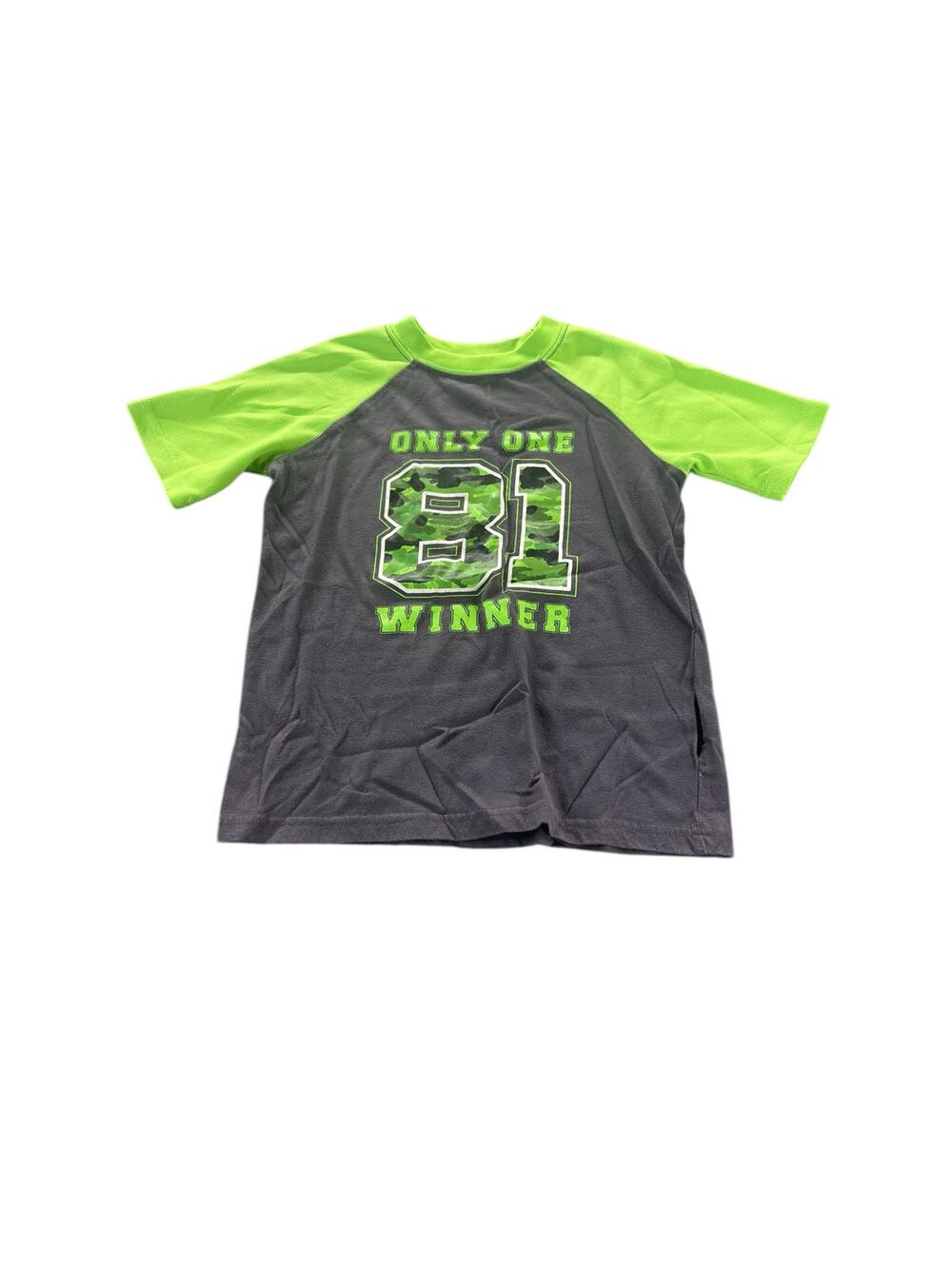 Pro Player Boys Black Neon Green Graphic Short Sleeve T-Shirt Youth Size 5/6